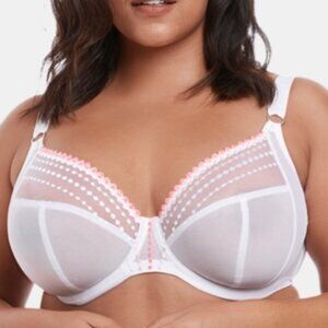 NWOT Elomi White and Pink Bra